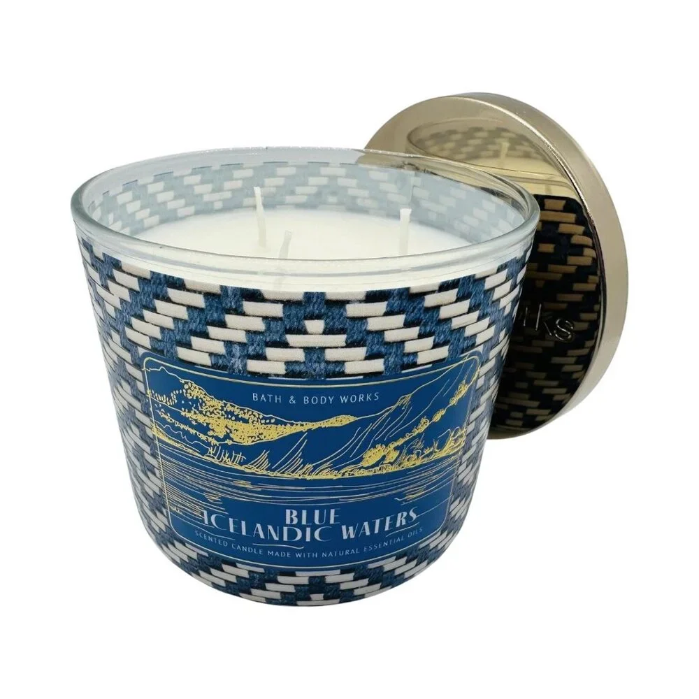 Bath and Body Works Blue Icelandic Waters Scented 3-Wick Candle (14.5 oz) - Picture 2 of 2